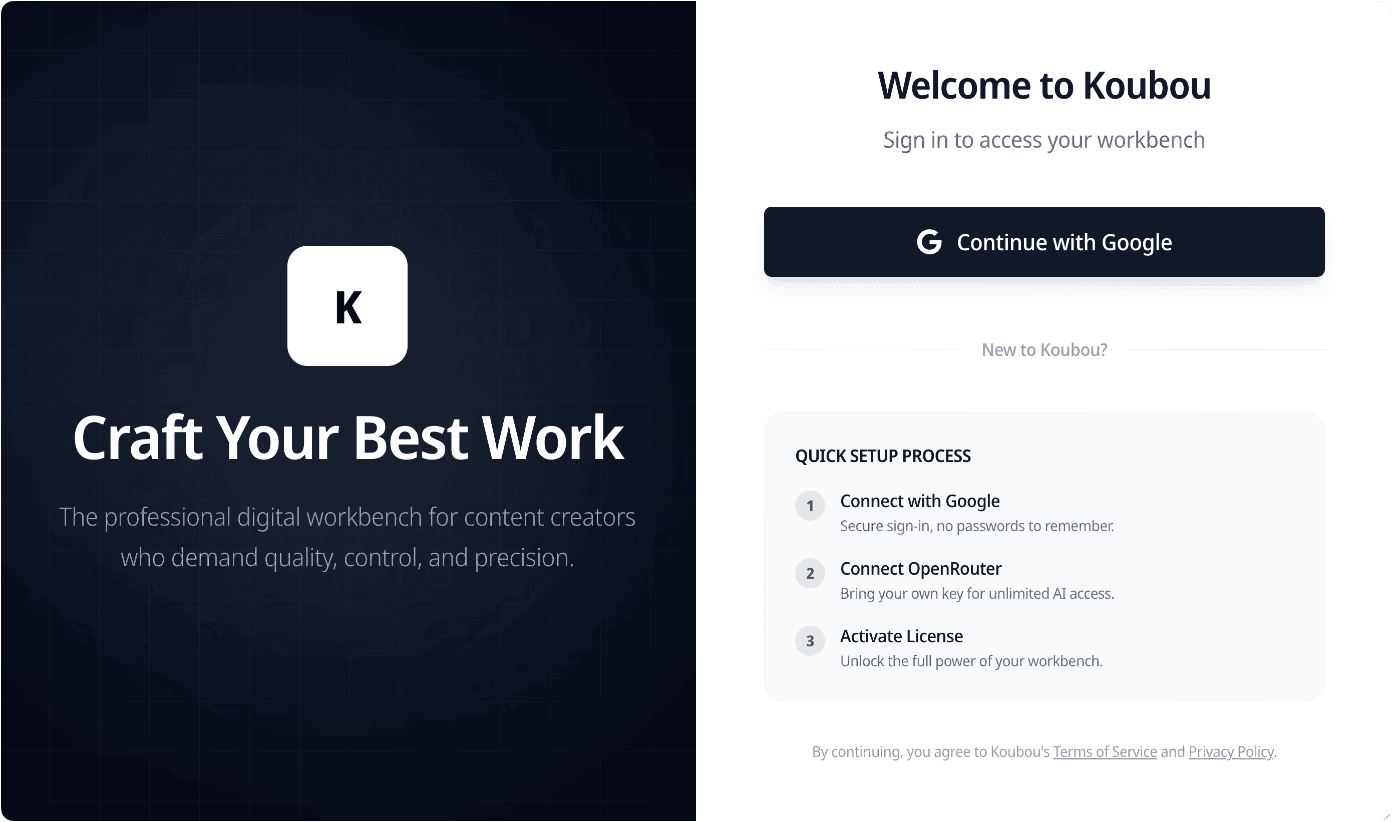 Google sign-in screen